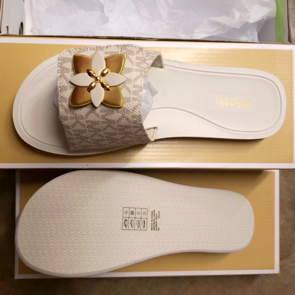 Nitb Michael kors MK logo adjustable slides white - Picture 2 of 5